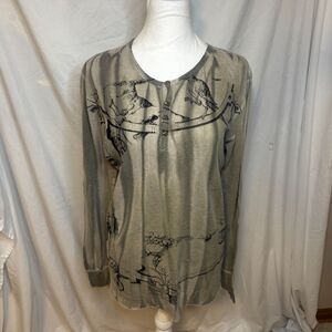 Artines Womens Long Sleeve Top Henley Shirt Design Comfort Grunge Style